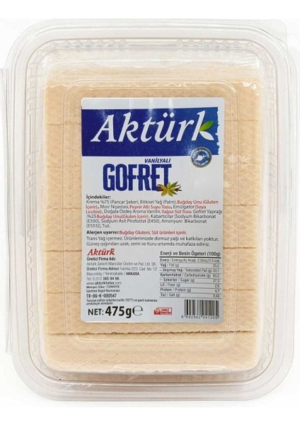 Vanilyalı Gofret 475 gr Çıtır Gofret