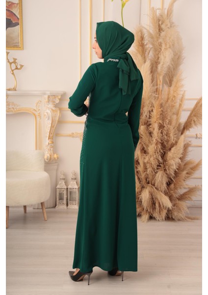 Kristal Taş Detaylı Tesettür Abiye (K1070) indirimleri