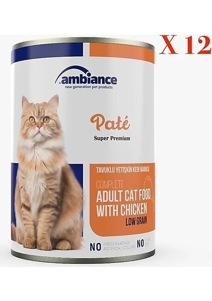 Yetişkin Kedi Konserve Tavuk Etli Ezme 12'li 400GR