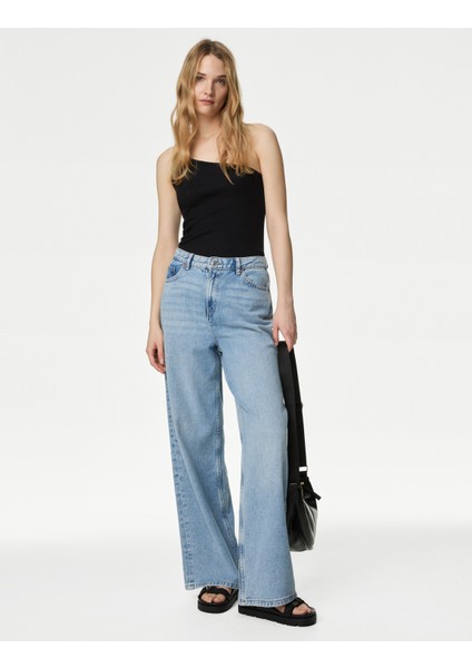 Wide Leg Jean Pantolon