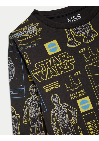 Marks & Spencer Saf Pamuklu Star Wars™ Pijama Takımı (5-14 Yaş)