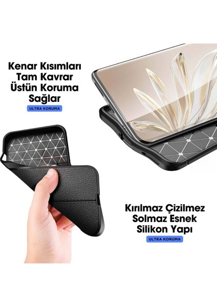 Poco F5 Pro Silikon Kılıf Deri Desenli Kamera Korumalı Darbe Emici Kapak