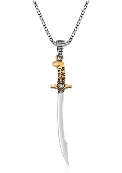 925 Ayar Gümüş Kılıç Erkek Kolye