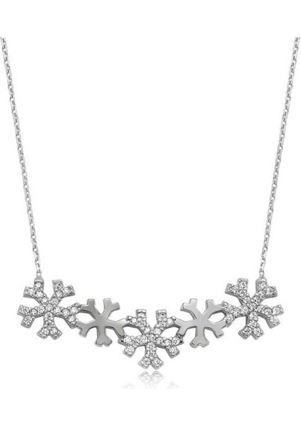 925 Ayar Gümüş Kar Taneleri Kadın Kolye