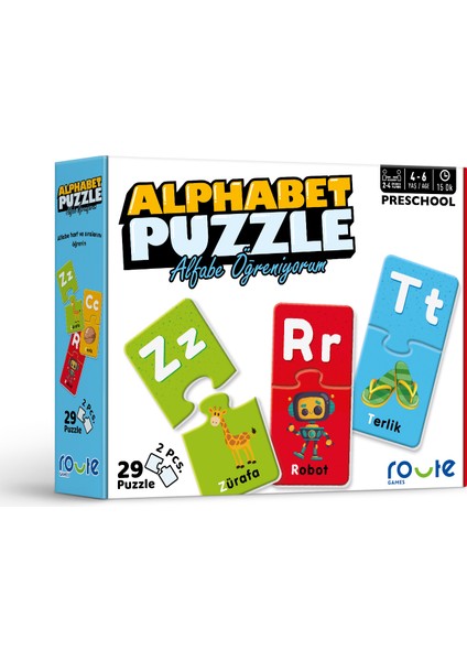 Alphabet Puzzle Eğitici Çocuk Puzzle  - Alfabe Öğreniyorum 3+ Yaş