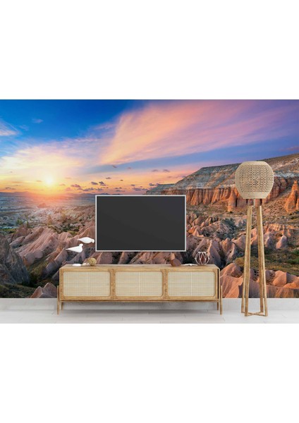 Günbatımı Dağ ve Gökyüzü Manzaralı Duvar Kağıdı Baskı modelleri