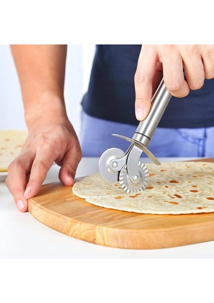 Çift Başlıklı Pizza Hamur Bıçağı