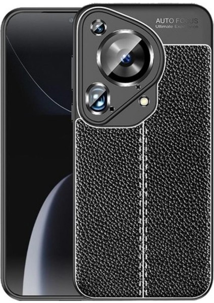 Huawei Pura 70 Ultra Silikon Kılıf Deri Desenli Kamera Korumalı Darbe Emici Kapak