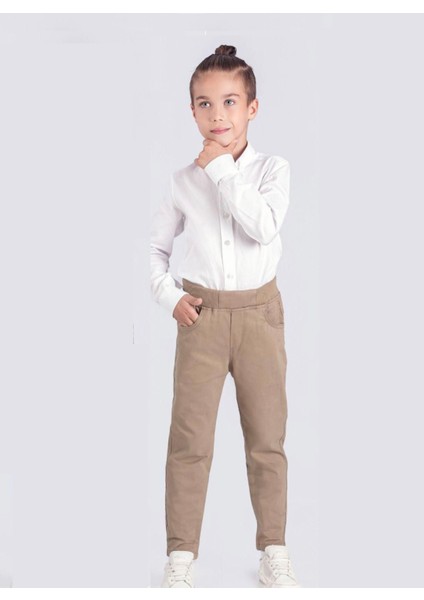 Erkek Çocuk Camel Ribanalı Okul Pantolon