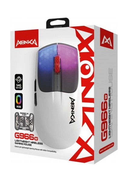 Monka Vero G966W Kablosuz Oyuncu Mouse Kablosuz Oyun Mouse