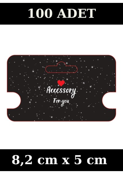 Siyah Accessory For You- 100 Adet Kolye Kartı - Bileklik Kartı - Takı Kartı - Paketleme Kartı