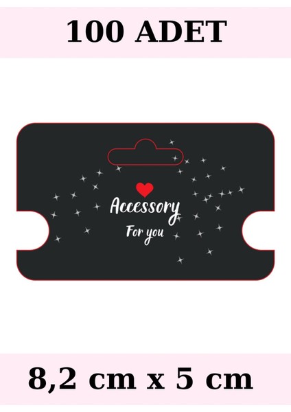 Siyah Accessory For You- 100 Adet Kolye Kartı - Bileklik Kartı - Takı Kartı - Paketleme Kartı