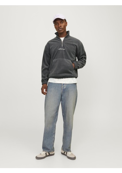 Jack & Jones Jorvesterbro Fleece Quarter Zıp Noos Erkek Antrasit Sweatshirt 12262981-16