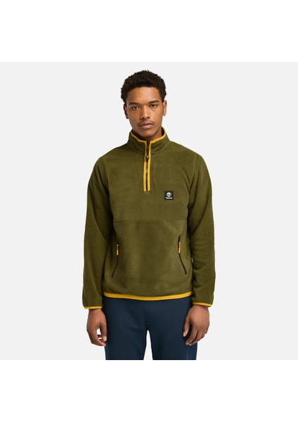 1/4 Zip Polar Fleece Erkek Yeşil Ceket TB0A65WK3021
