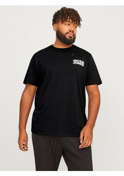 Jjecorp Logo Tee Ss O-Neck Noos Pls Erkek Siyah Büyük Beden Tshirt 12158505-02