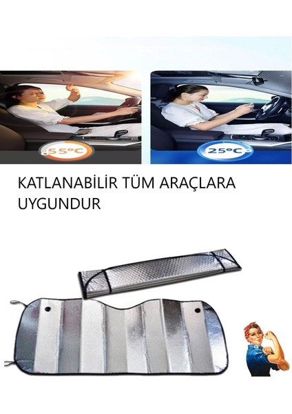 Ankaflex Katlanabilir Dışı Metalize Arası Köpüklü Araba Güneşliği