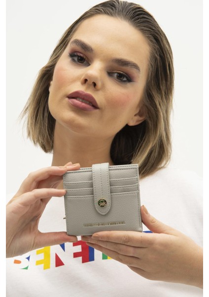 United Colors of Benetton Kadın Cüzdan BNT 1243 - Açık Gri
