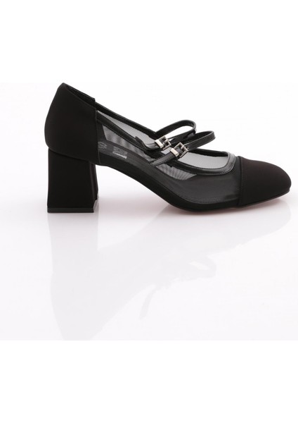 Dgn 6805 Kadin Üstü Çift Şerit Bağlamali Topuklu Ayakkabi