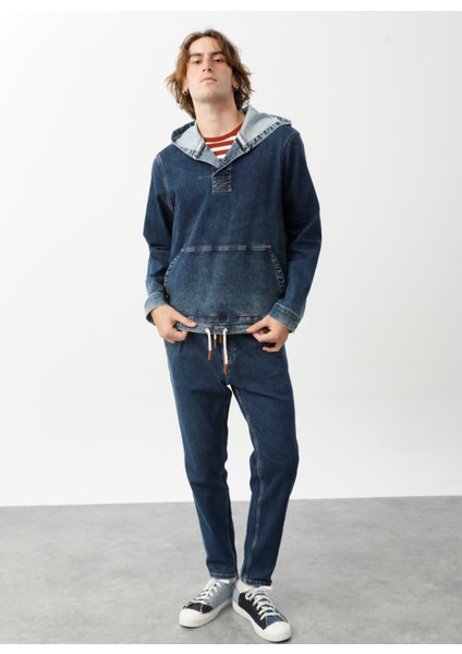 Koyu Indigo Erkek Denim Ceket DT10076_DEAN Regular Fit Koyu Indig