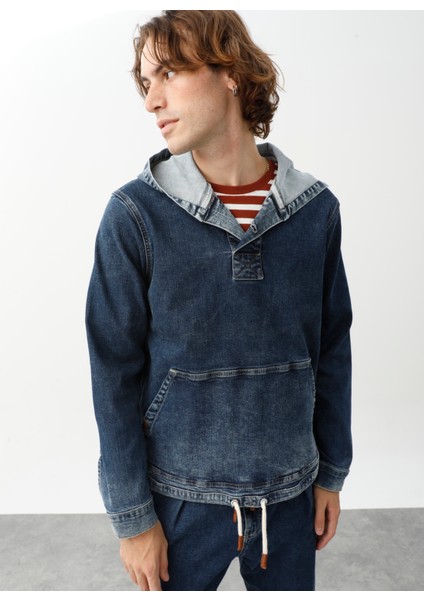 Koyu Indigo Erkek Denim Ceket DT10076_DEAN Regular Fit Koyu Indig modelleri