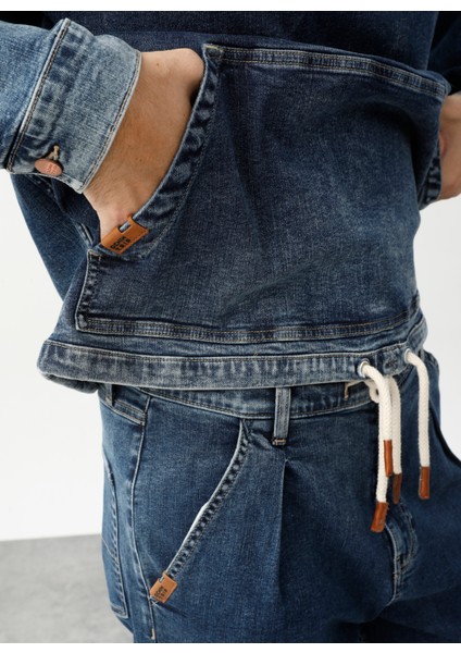 Koyu Indigo Erkek Denim Ceket DT10076_DEAN Regular Fit Koyu Indig fırsatları