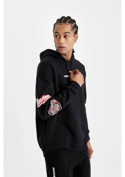 Fit NBA Houston Rockets Comfort Fit Kapüşonlu Kalın Sweatshirt C9276AX24AU