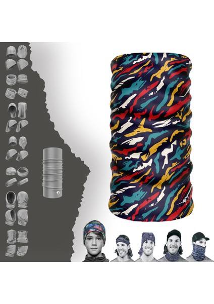 Extreme Zebra Kırmızı Sarı Boyunluk Bandana Baf Toka Maske Saçbandı