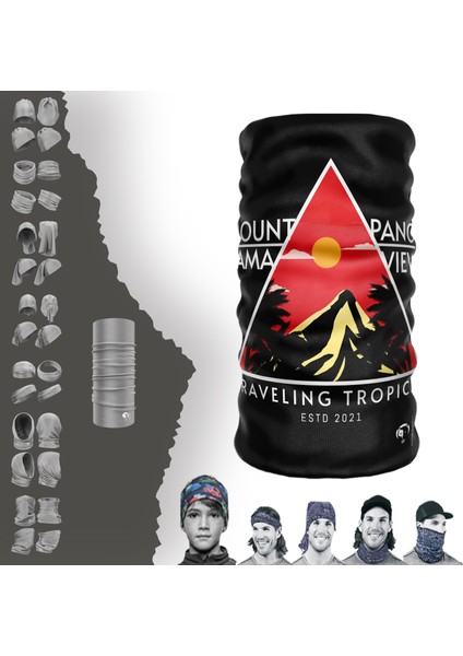 Extreme Estd 2021 Kırmızı Üçgen Boyunluk Bandana Baf Toka Maske Saçbandı