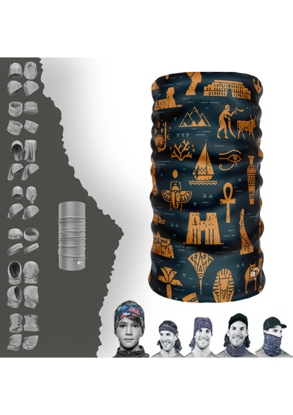 Extreme Mısırlı Lacivert Boyunluk Bandana Baf Toka Maske Saçbandı