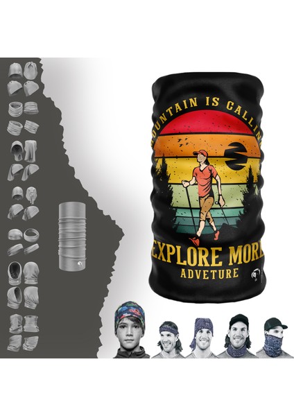 Extreme Sarı Explore More Yazılı Boyunluk Bandana Baf Toka Maske Saçbandı