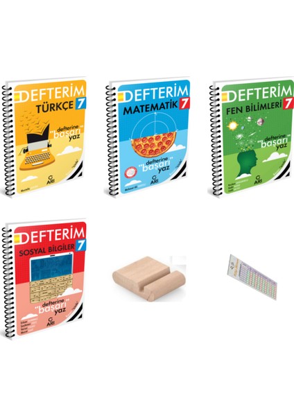 7. Sınıf Türkçe Akıllı Defterim - Matematik Akıllı Defterim - Fen Bilimleri - Sosyal Bilgiler + Telefon Tutucu