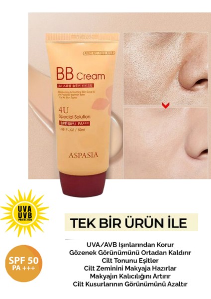 Makyaj Bazı Olarakta Kullanılabilen Yüksek Güneş Korumalı Çok Fonksiyonlu Bb Krem 50ml