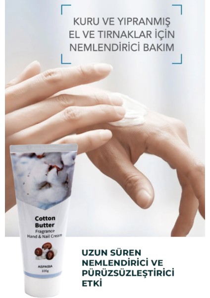 Shea Yağı Içeren Pamuk Özlü Nemlendirici El&Tırnak Bakım Kremi 100g