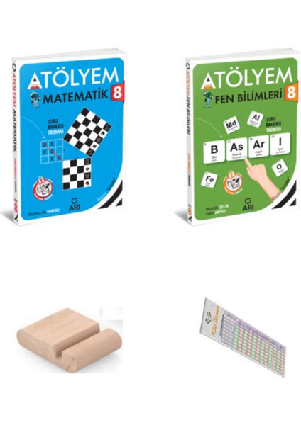 2025 8. Sınıf LGS Matematik Atölyem - Fen Bilimleri Atölyem + Telefon Tutucu - Çözüm Ayracı