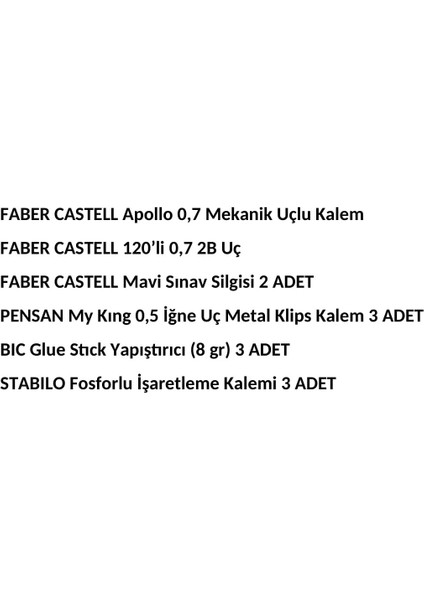 Faber Castell Apollo /stabilo Kalem ve Yazı Seti (Afm 5915)- Onüç Parçalı Set fiyatları