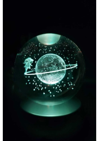 Renk Değiştiren LED Işıklı Cam Satürn Küre Hediyelik Dekoratif Eşya Özel Hediye modelleri