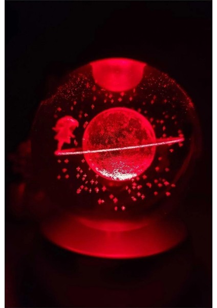 Renk Değiştiren LED Işıklı Cam Satürn Küre Hediyelik Dekoratif Eşya Özel Hediye fırsatları