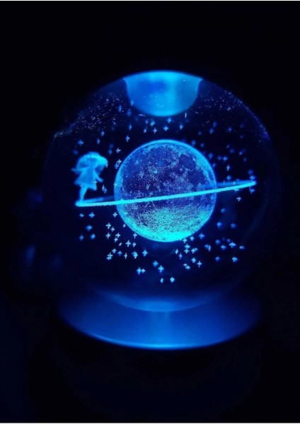 Renk Değiştiren LED Işıklı Cam Satürn Küre Hediyelik Dekoratif Eşya Özel Hediye indirimleri