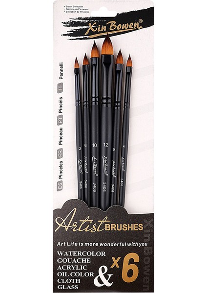 6 Adet Naylon Saç Fırçaları Seti Öğrenci Boyama Suluboya Yağlı Boya Fırçaları Sanat Boyama Malzemeleri Pigment Fırçaları (Yurt Dışından)