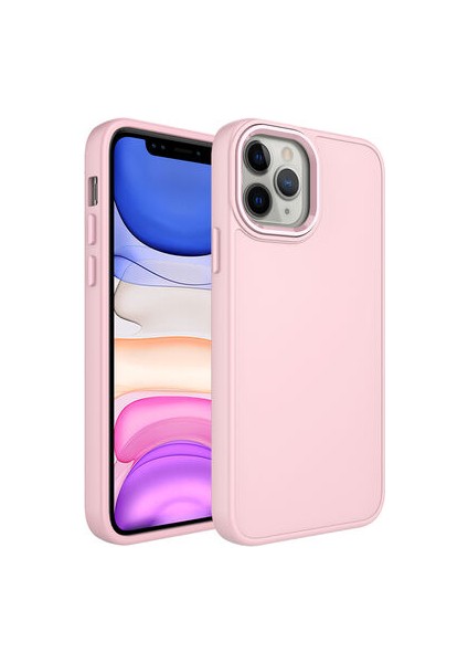 iPhone 12 Pro Max Kılıf Metal Çerçeve ve Buton Tasarımlı Silikon Luna Kapak