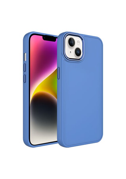 iPhone 13 Kılıf Metal Çerçeve ve Buton Tasarımlı Silikon Luna Kapak