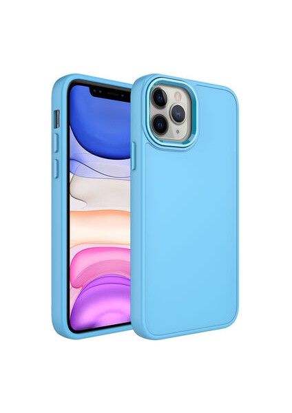 iPhone 12 Pro Kılıf Metal Çerçeve ve Buton Tasarımlı Silikon Luna Kapak