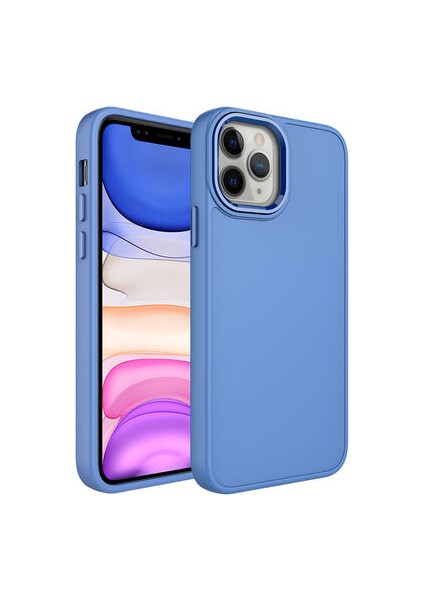 iPhone 12 Pro Kılıf Metal Çerçeve ve Buton Tasarımlı Silikon Luna Kapak