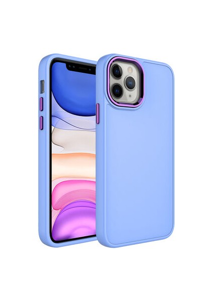 iPhone 12 Pro Max Kılıf Metal Çerçeve ve Buton Tasarımlı Silikon Luna Kapak