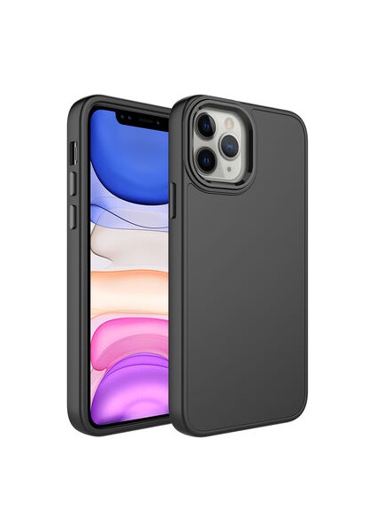 iPhone 12 Pro Max Kılıf Metal Çerçeve ve Buton Tasarımlı Silikon Luna Kapak