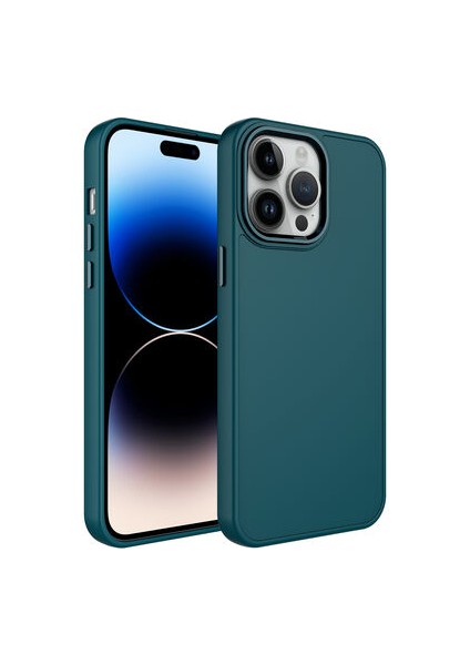 iPhone 13 Pro Max Kılıf Metal Çerçeve ve Buton Tasarımlı Silikon Luna Kapak