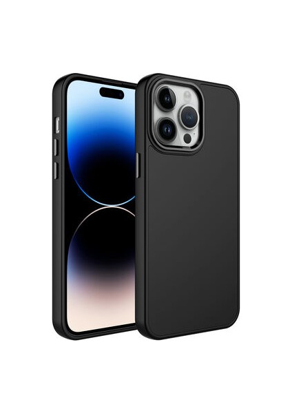 iPhone 14 Pro Max Kılıf Metal Çerçeve ve Buton Tasarımlı Silikon Luna Kapak