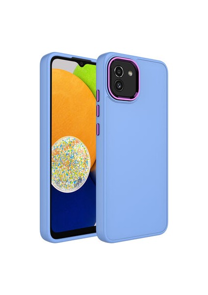 Samsung Galaxy A03 Kılıf Metal Çerçeve ve Buton Tasarımlı Silikon Luna Kapak