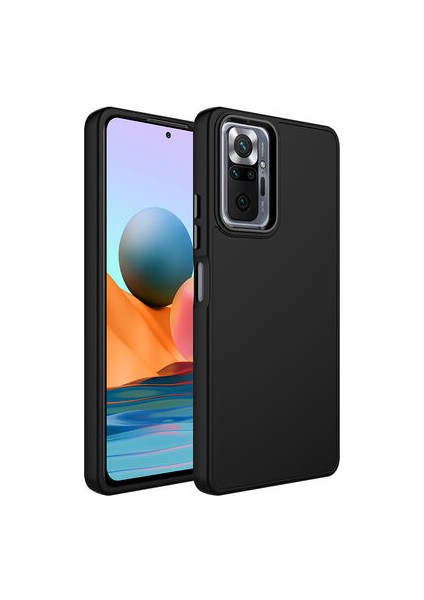 Redmi Note 10 Pro Kılıf Metal Çerçeve ve Buton Tasarımlı Silikon Luna Kapak