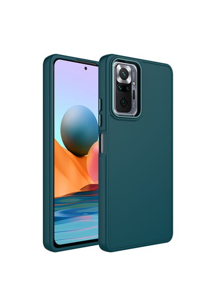 Redmi Note 10 Pro Kılıf Metal Çerçeve ve Buton Tasarımlı Silikon Luna Kapak